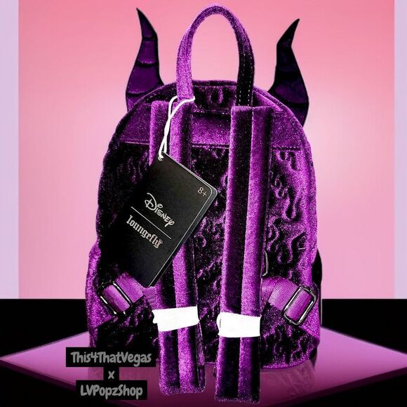 Loungefly X DISNEY Maleficent Purple Velvet Backpack and Wallet Set main image 5